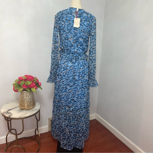 Raga Neela Long Sleeve Maxi Dress In Light Multi Blue- New With Tag- Reemoly - Picture 7 of 14